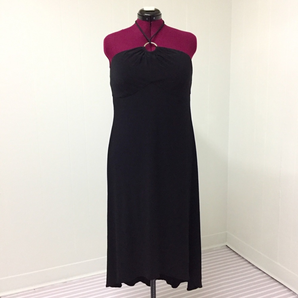 14 B. MOSS Sexy Stretchy Black Maxi Halter Dress